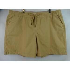 L.L. Bean Womens Shorts Plus Size 3X Khaki Ripstop Pull On Elastic Waist Shorts